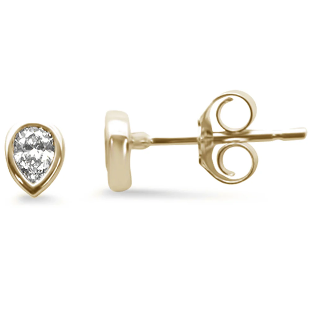 <span style="color:purple">SPECIAL!</span> .18ct G SI 14K Yellow Gold Diamond Pear Shape Petite Earrings