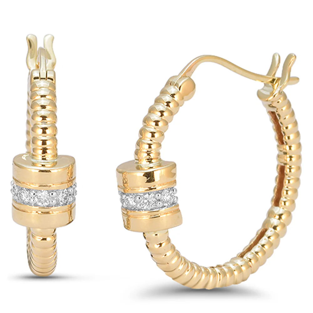 <span style="color:purple">SPECIAL!</span> .10ct G SI 14kt Yellow Gold Diamond Huggie Earrings