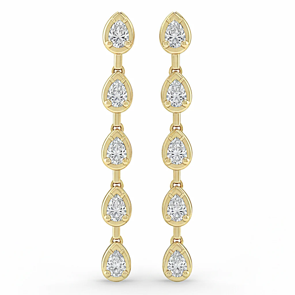 <span style="color:purple">SPECIAL!</span> .57ct G SI 14kt Yellow Gold Pear Diamond Drop Earrings