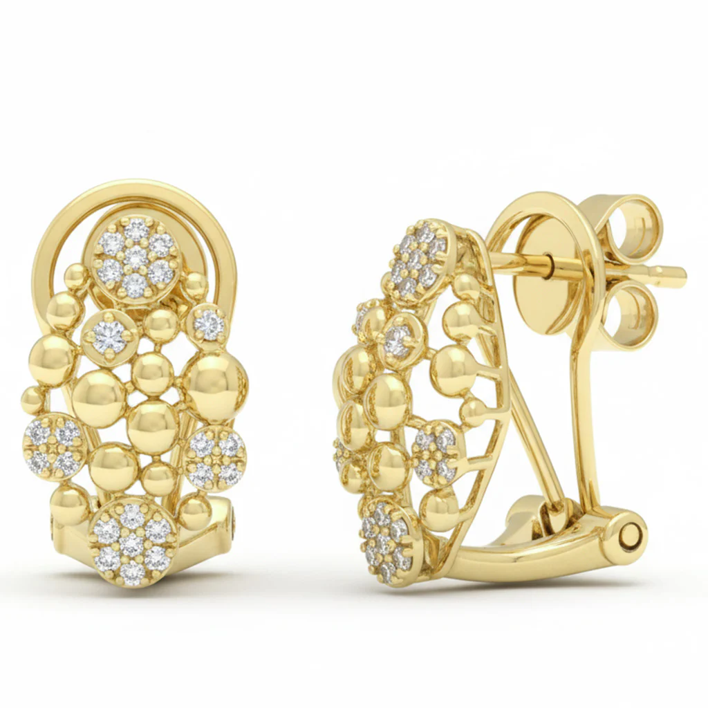 <span style="color:purple">SPECIAL!</span> .23ct G SI 14kt Yellow Gold Modern Round Diamond Lever Back Earrings