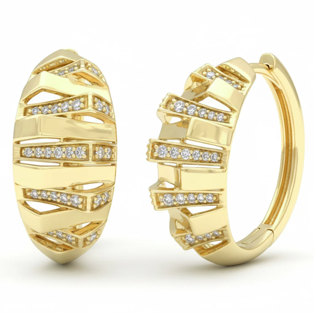 <span style="color:purple">SPECIAL!</span> .27ct G SI 14kt Yellow Gold Modern Round Diamond Hoop Earrings