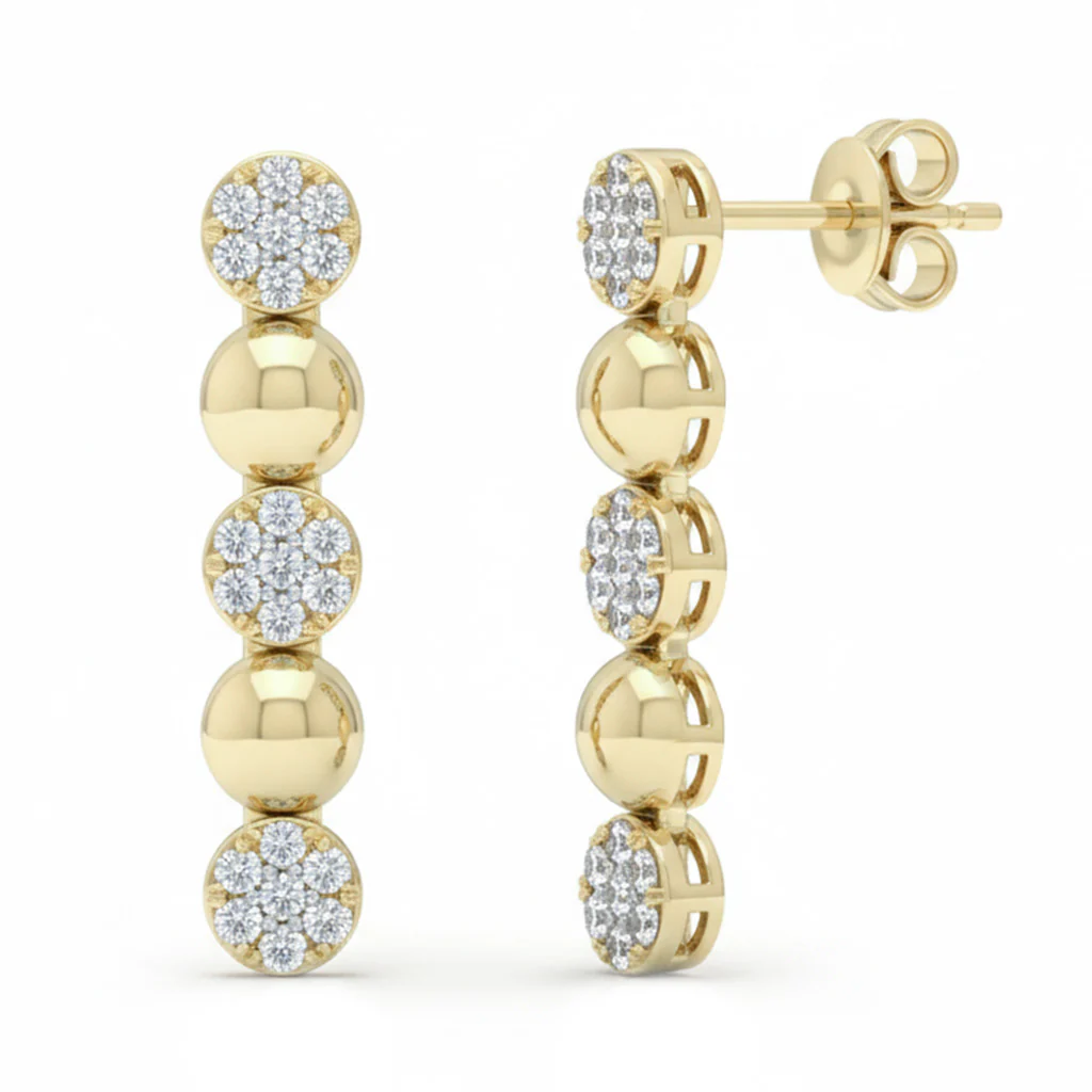 <span style="color:purple">SPECIAL!</span> .15ct G SI 14kt Yellow Gold Round Diamond Drop Earrings