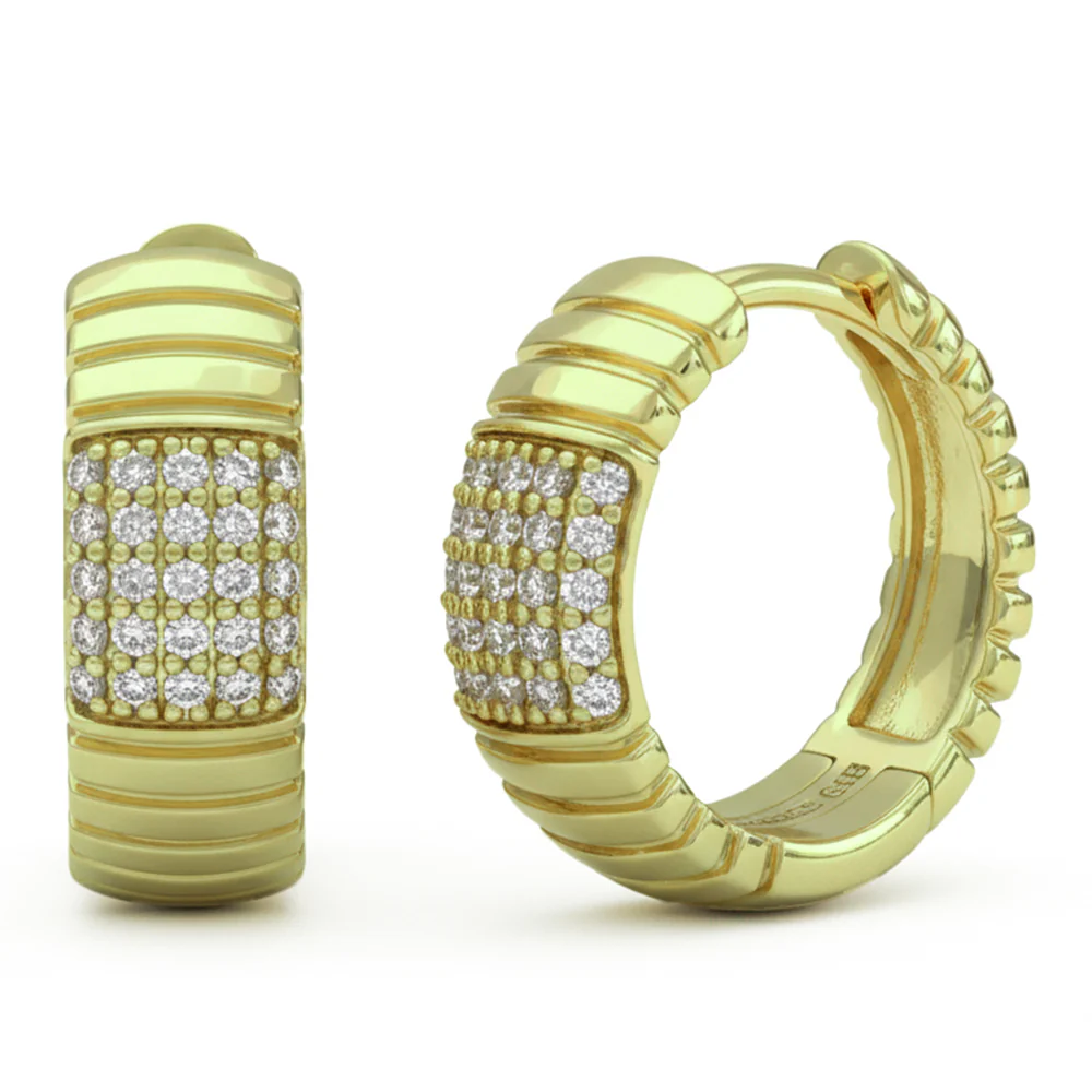 <span style="color:purple">SPECIAL!</span> .18ct G SI 14kt Yellow Gold Diamond Hoop Earrings