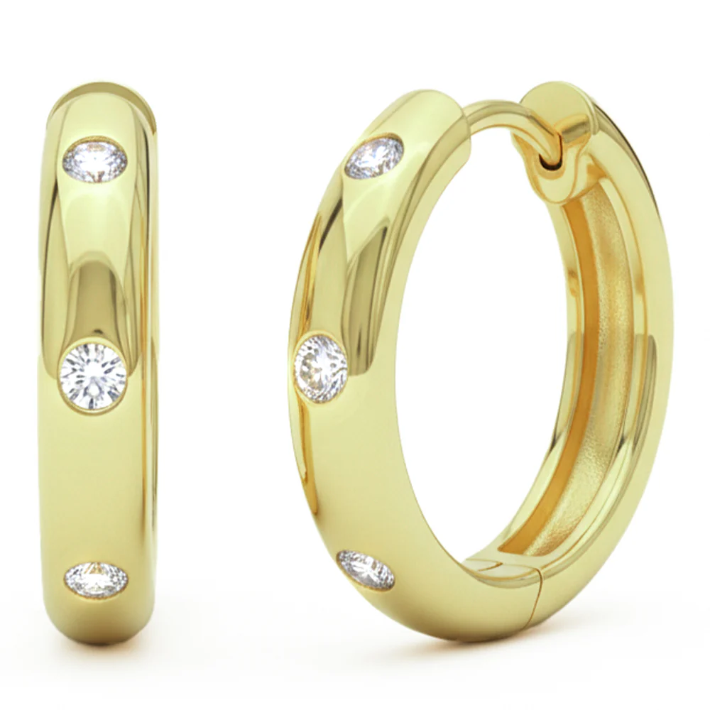 <span style="color:purple">SPECIAL!</span> .13ct G SI 14kt Yellow Gold Diamond Hoop Earrings