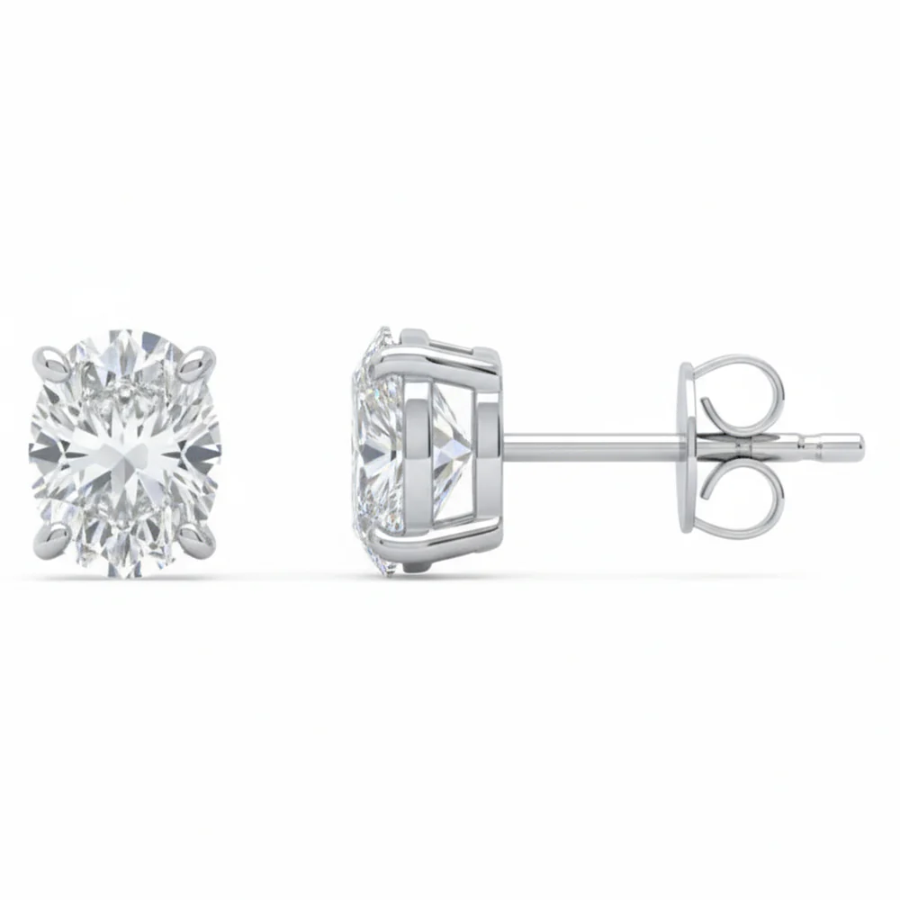 <span style="color:purple">SPECIAL!</span> .62ct G SI 14kt White Gold Diamond Solitaire Stud Earrings