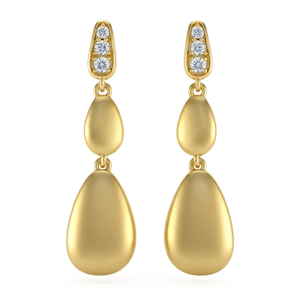 <span style="color:purple">SPECIAL!</span> .10ct G SI 14kt Yellow Gold Modern Diamond Drop Earrings