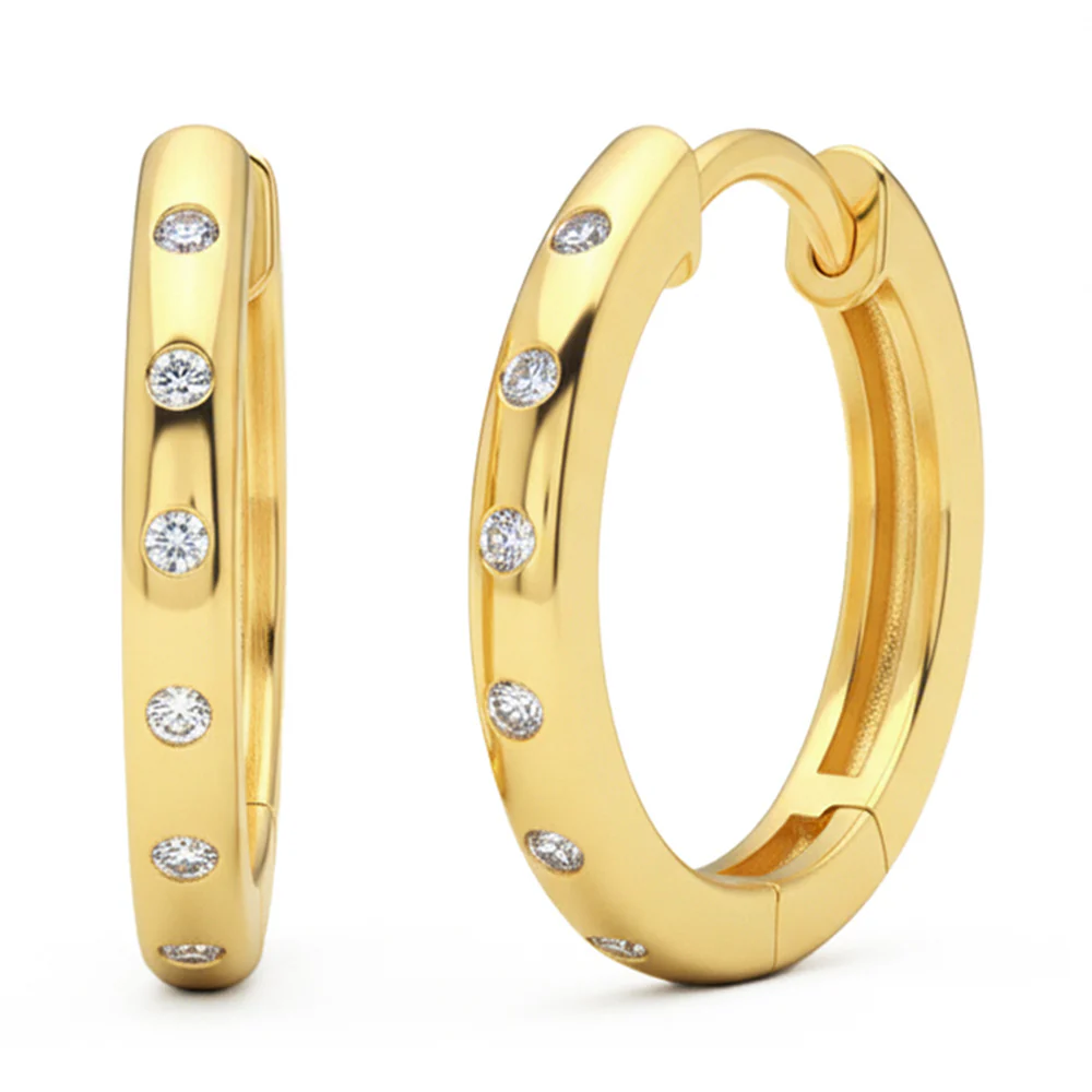 <span style="color:purple">SPECIAL!</span> .10ct G SI 14kt Yellow Gold Diamond Hoop Earrings