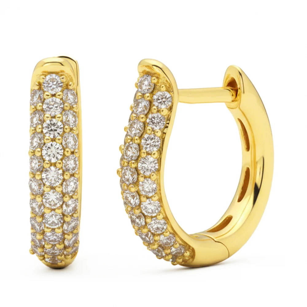 <span style="color:purple">SPECIAL!</span> .48ct G SI 14kt Yellow Gold Diamond Hoop Huggie Earrings