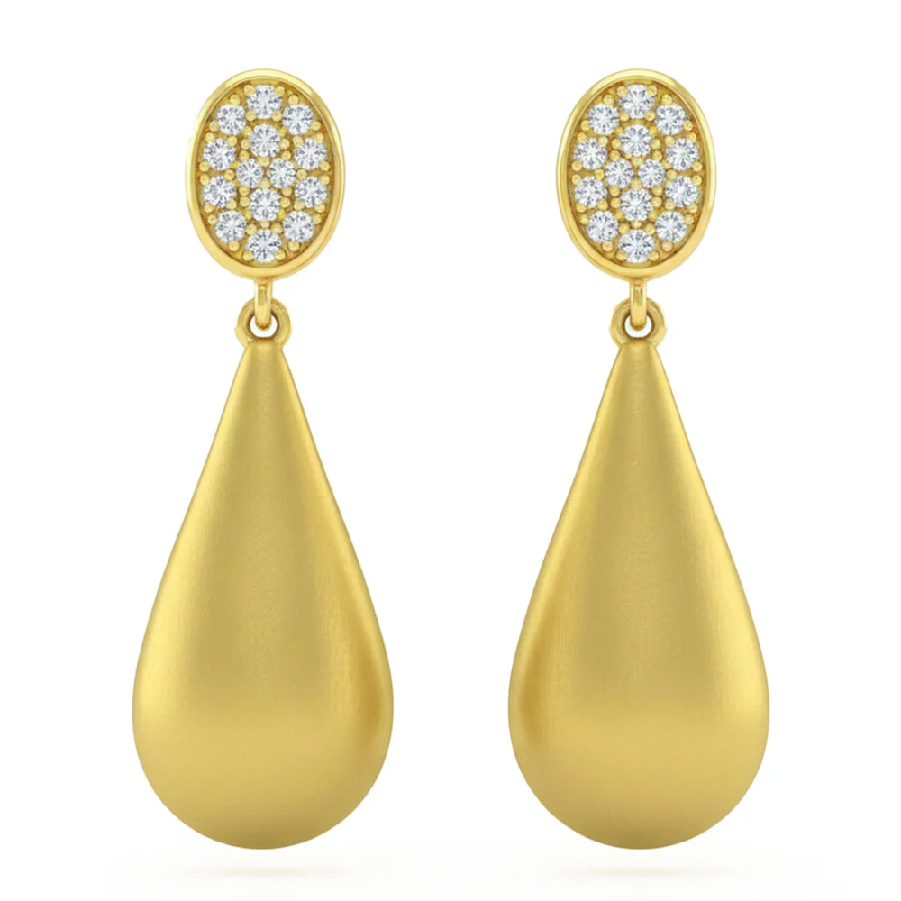 <span style="color:purple">SPECIAL!</span> .19ct G SI 14kt Yellow Gold Diamond Modern Drop Earrings