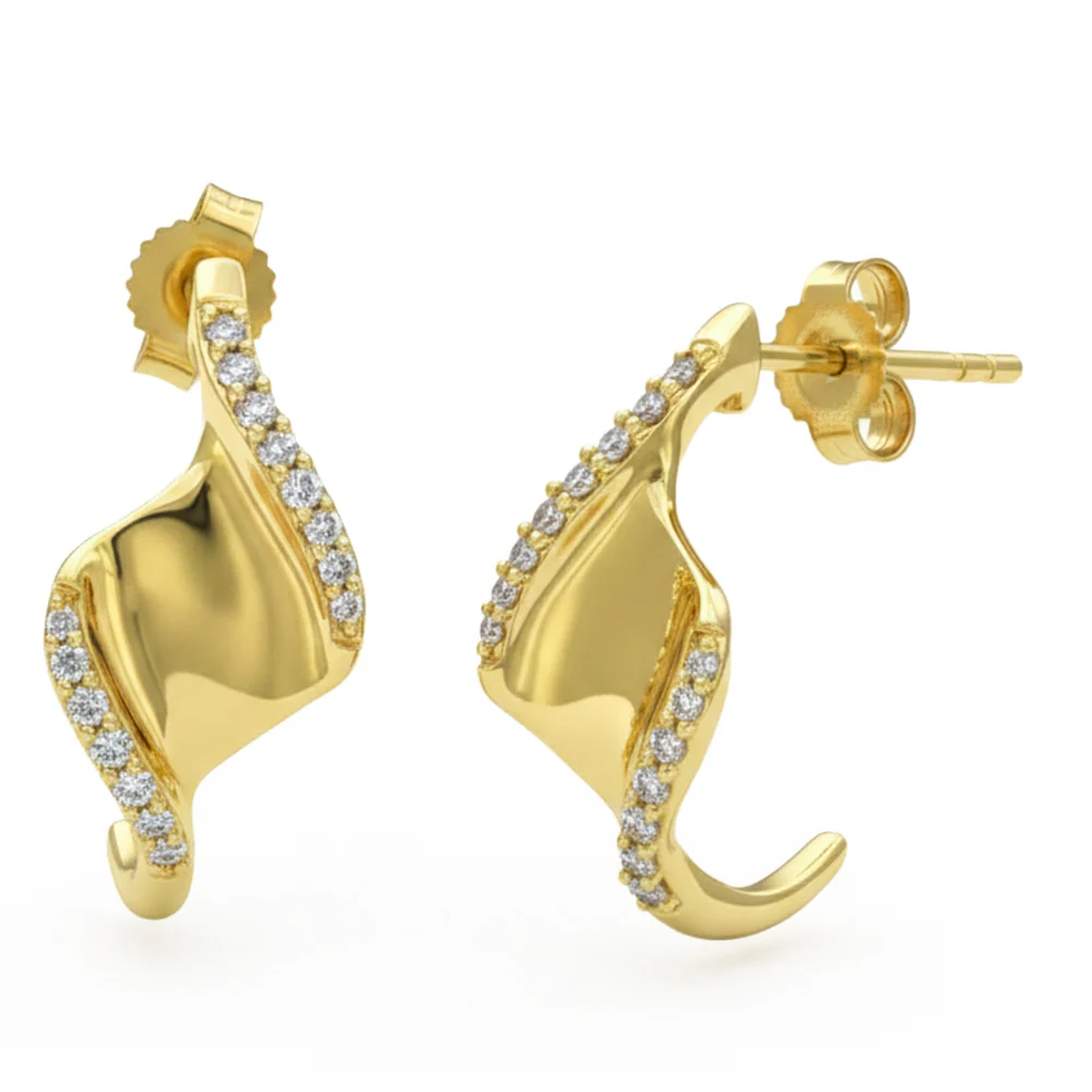 <span style="color:purple">SPECIAL!</span> .19ct G SI 14kt Yellow Gold Diamond J Hoop Earrings