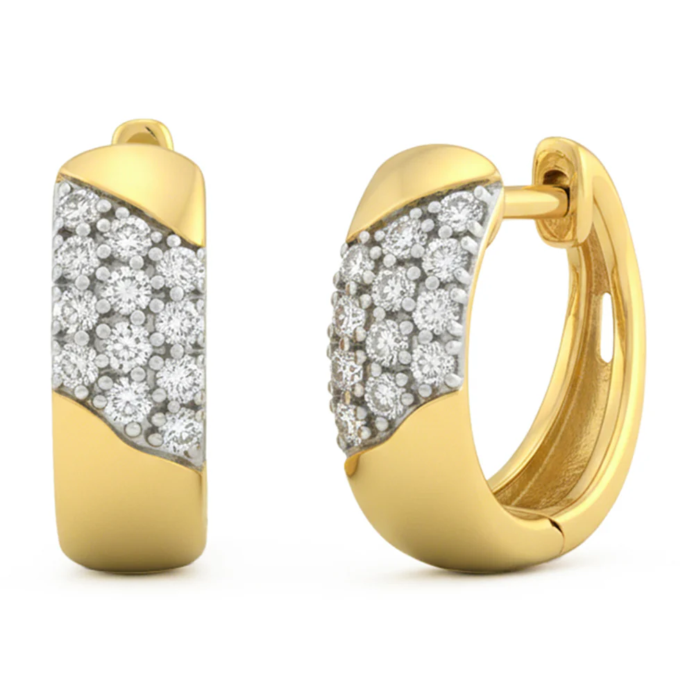 <span style="color:purple">SPECIAL!</span> .24ct G SI 14kt Yellow Gold Chunky Diamond Hoop Earrings