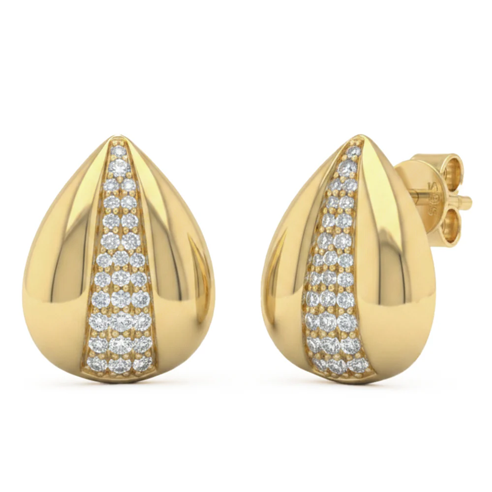 <span style="color:purple">SPECIAL!</span> .31ct G SI 14kt Yellow Gold Tear Drop Shape Diamond Stud Earrings