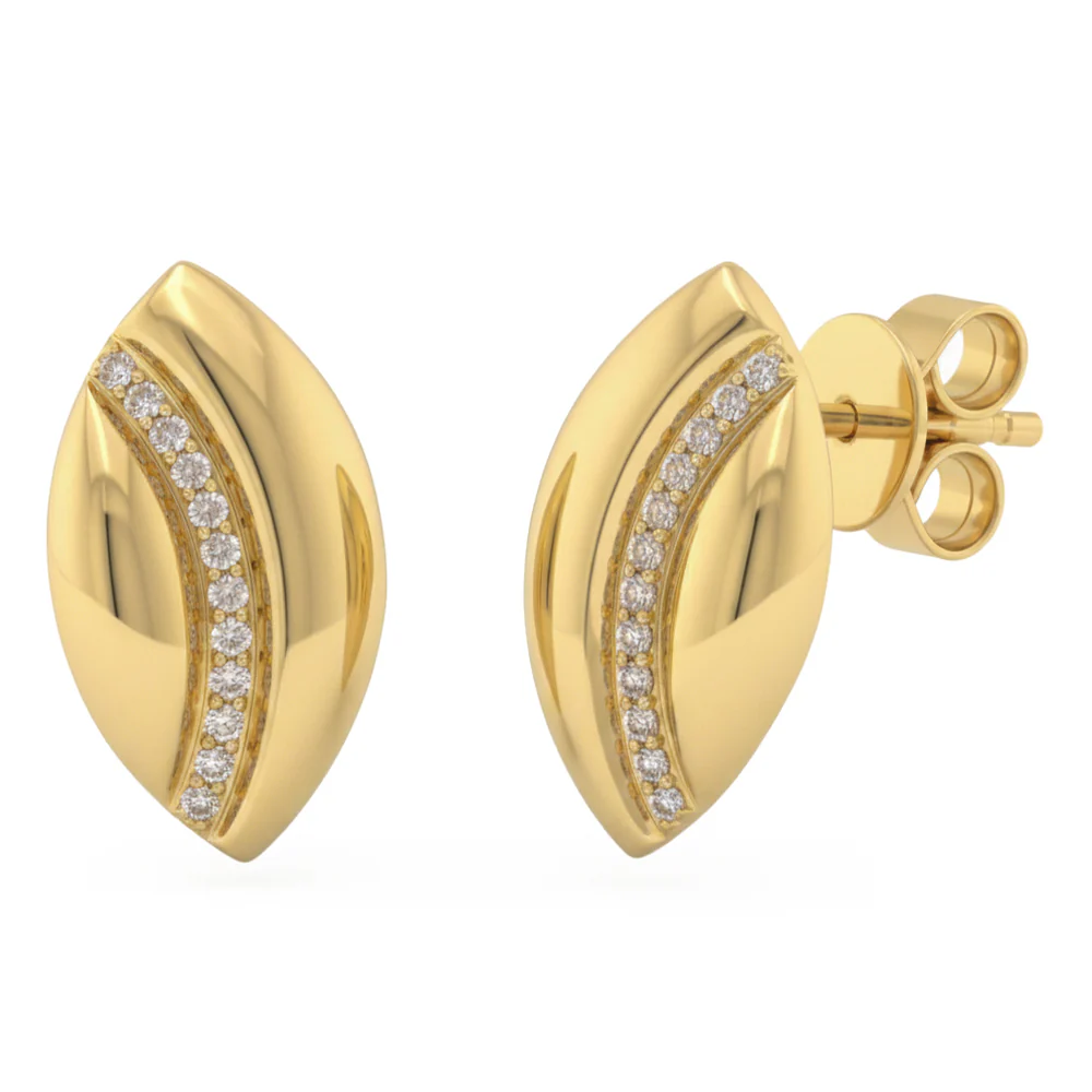 <span style="color:purple">SPECIAL!</span> .11ct G SI 14kt Yellow Gold Diamond Modern Stud Earrings