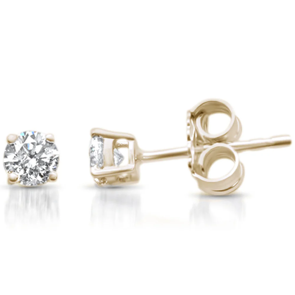 <span style="color:purple">SPECIAL!</span> .50ct G SI 14K Yellow Gold Diamond Solitaire Stud Earrings