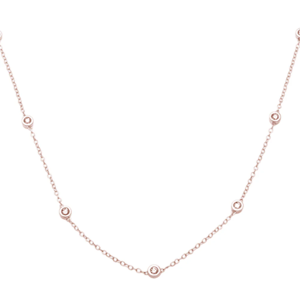 <span>DIAMOND CLOSEOUT! </span> "Diamond by the Yard" Necklace 14kt Rose gold 24" Long