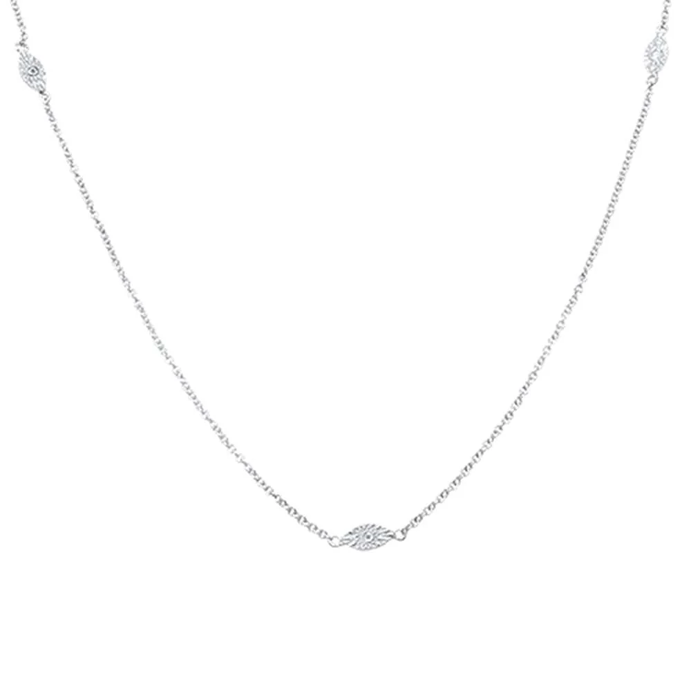 <span>DIAMOND CLOSEOUT! </span>.26ct 14kt White Gold Diamond Marquise Design Pendant Layer Necklace 20"