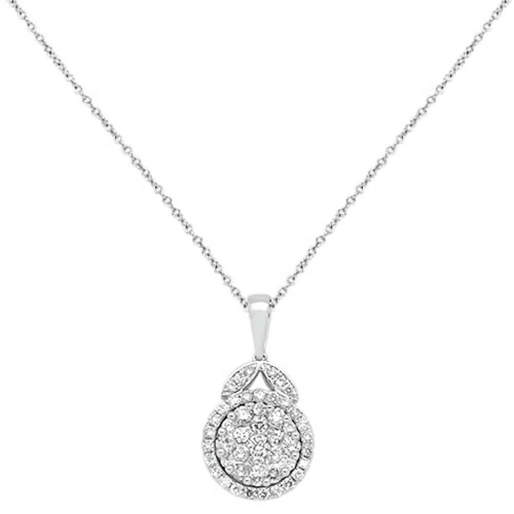 <span>DIAMOND CLOSEOUT! </span>.58cts 14kt White Gold Round Diamond Pendant Necklace 18" Long
