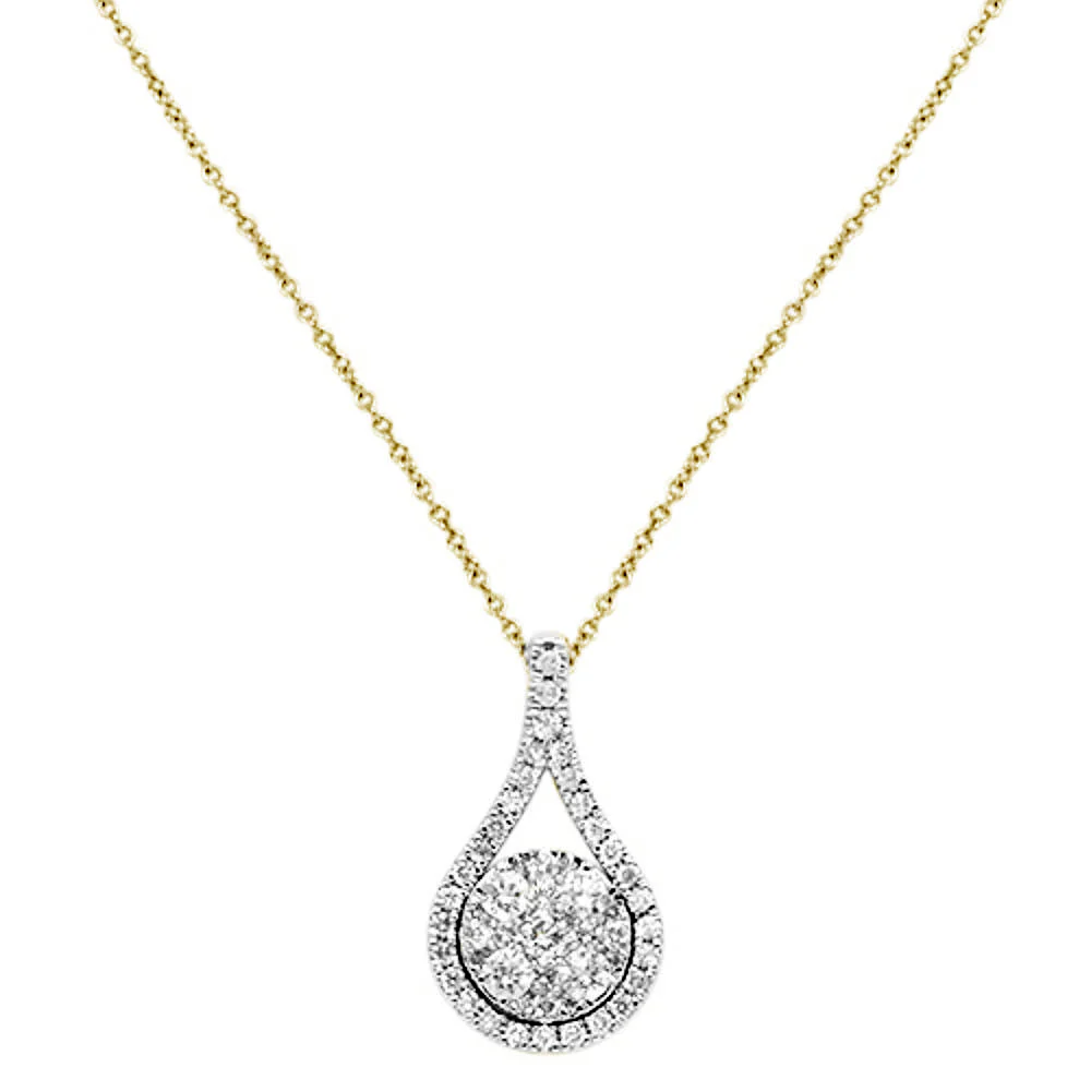 <span>DIAMOND CLOSEOUT! </span>.73ct G SI 14K Yellow Gold Round Diamond Pendant 18" Necklace