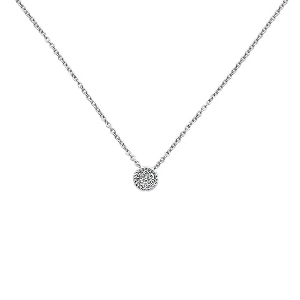 <span>DIAMOND CLOSEOUT! </span>.15ct 14k White Gold Diamond Pendant Round Solitaire Necklace 18" Long - Image 2