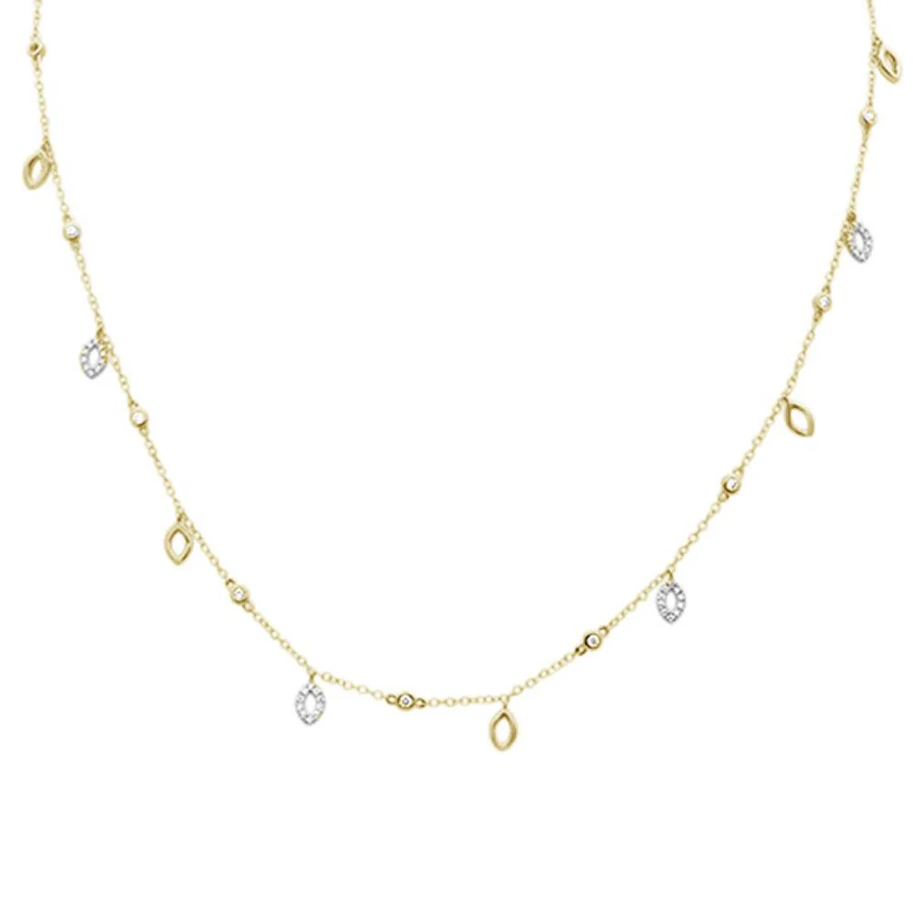 <span>DIAMOND CLOSEOUT! </span> .57ct G SI 14k Yellow Gold Diamond Designer Pendant Necklace 16" Long+(1"ext)