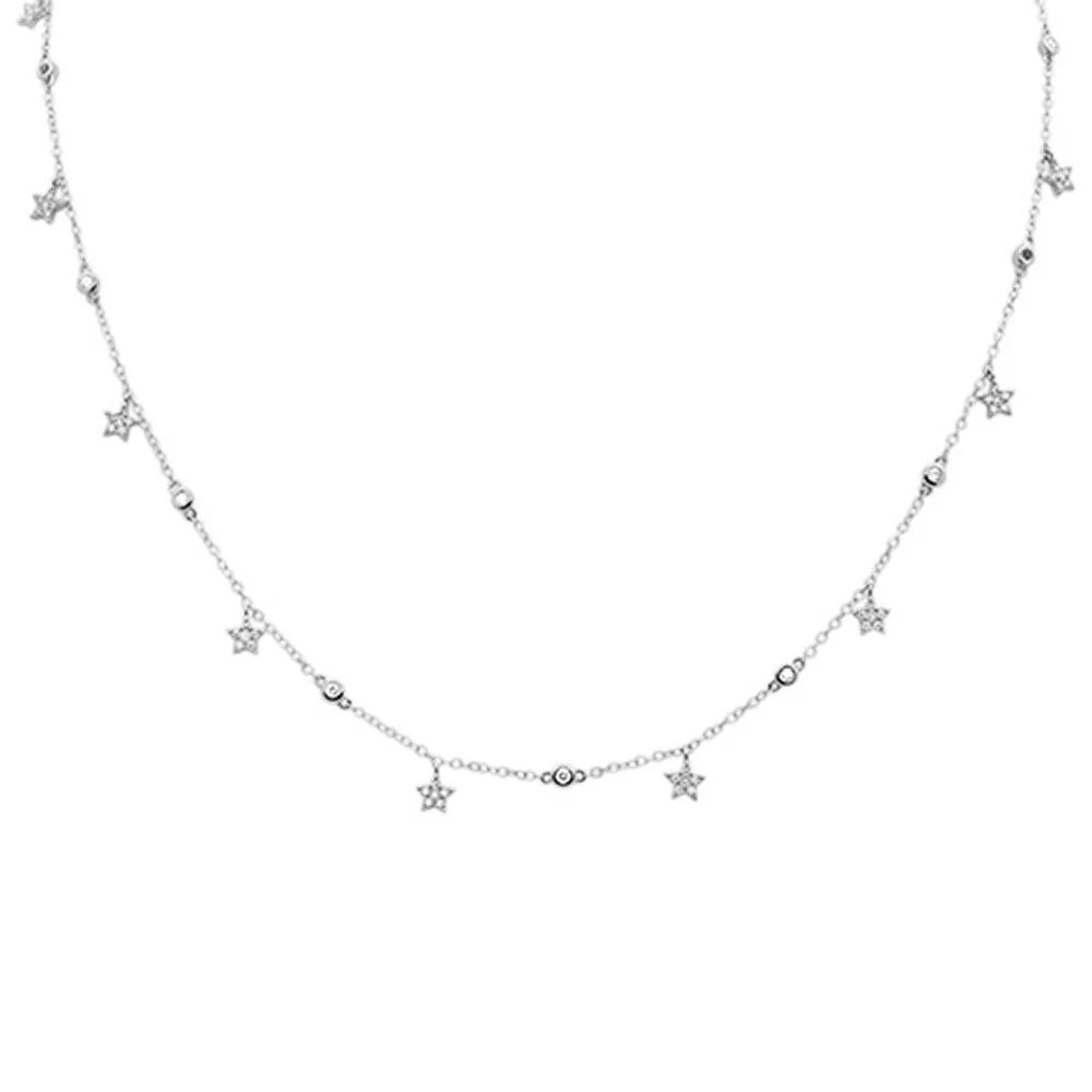 <span>DIAMOND CLOSEOUT! </span> .61ct G SI 14k White Gold Diamond Designer Pendant Necklace 16" Long+(1"ext)