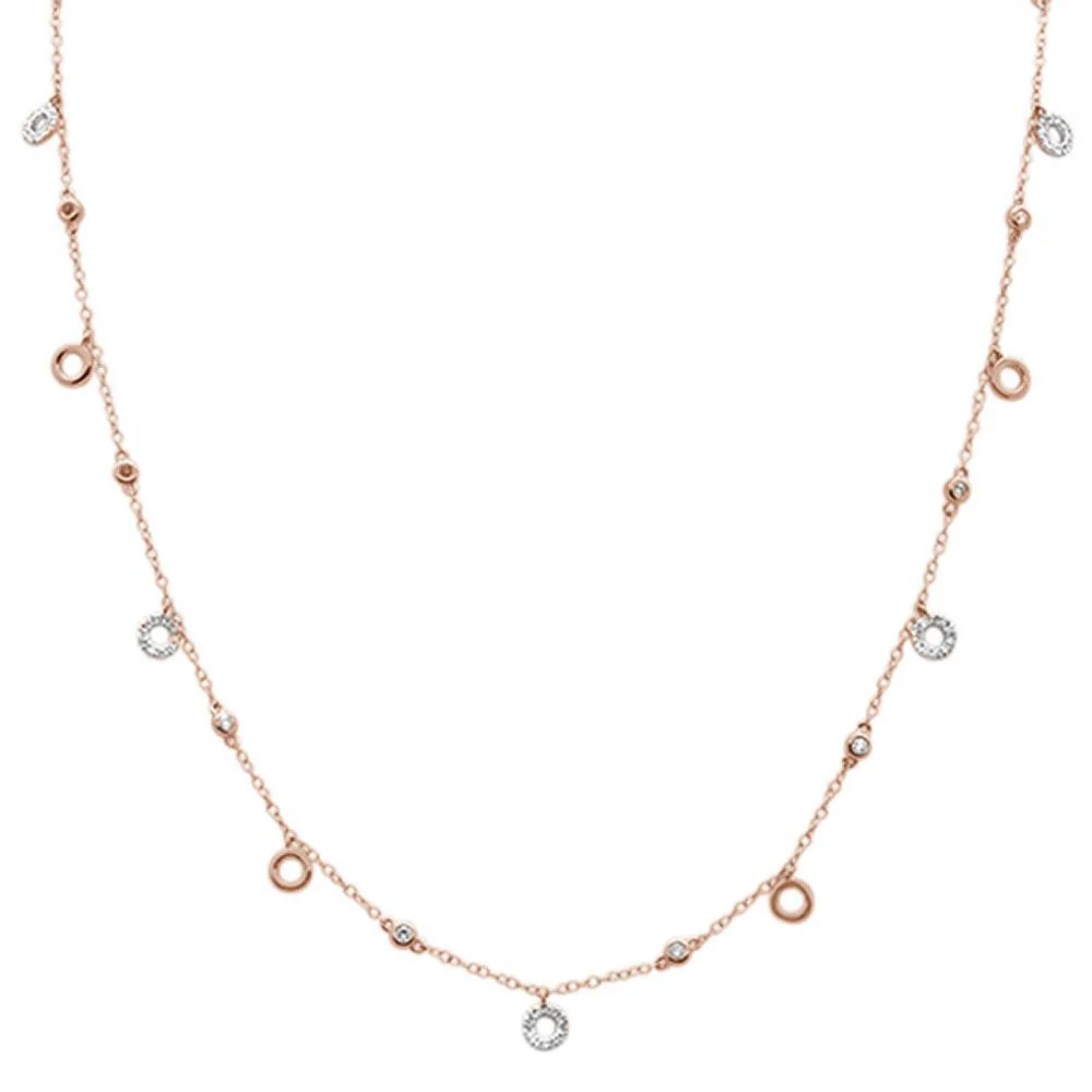 <span>DIAMOND CLOSEOUT! </span>.57ct G SI 14k Rose Gold Diamond Designer Pendant Necklace 16" Long+(1"ext)