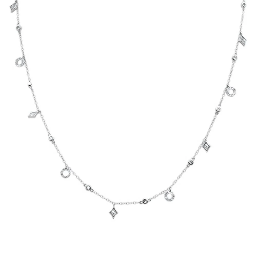 <span>DIAMOND CLOSEOUT! </span> .62ct G SI 14k White Gold Diamond Pendant Necklace 16" Long+(1"ext)