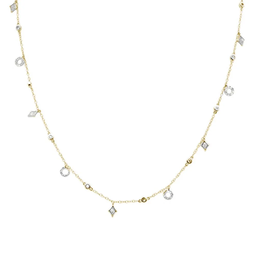 <span>DIAMOND CLOSEOUT! </span> .66ct G SI 14k Yellow Gold Diamond Pendant Necklace 16" Long+(1"ext)