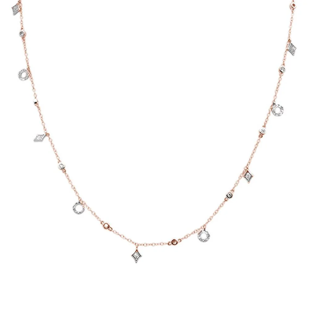 <span>DIAMOND CLOSEOUT! </span> .64ct G SI 14k Rose Gold Diamond Pendant Necklace 16" Long+(1"ext)