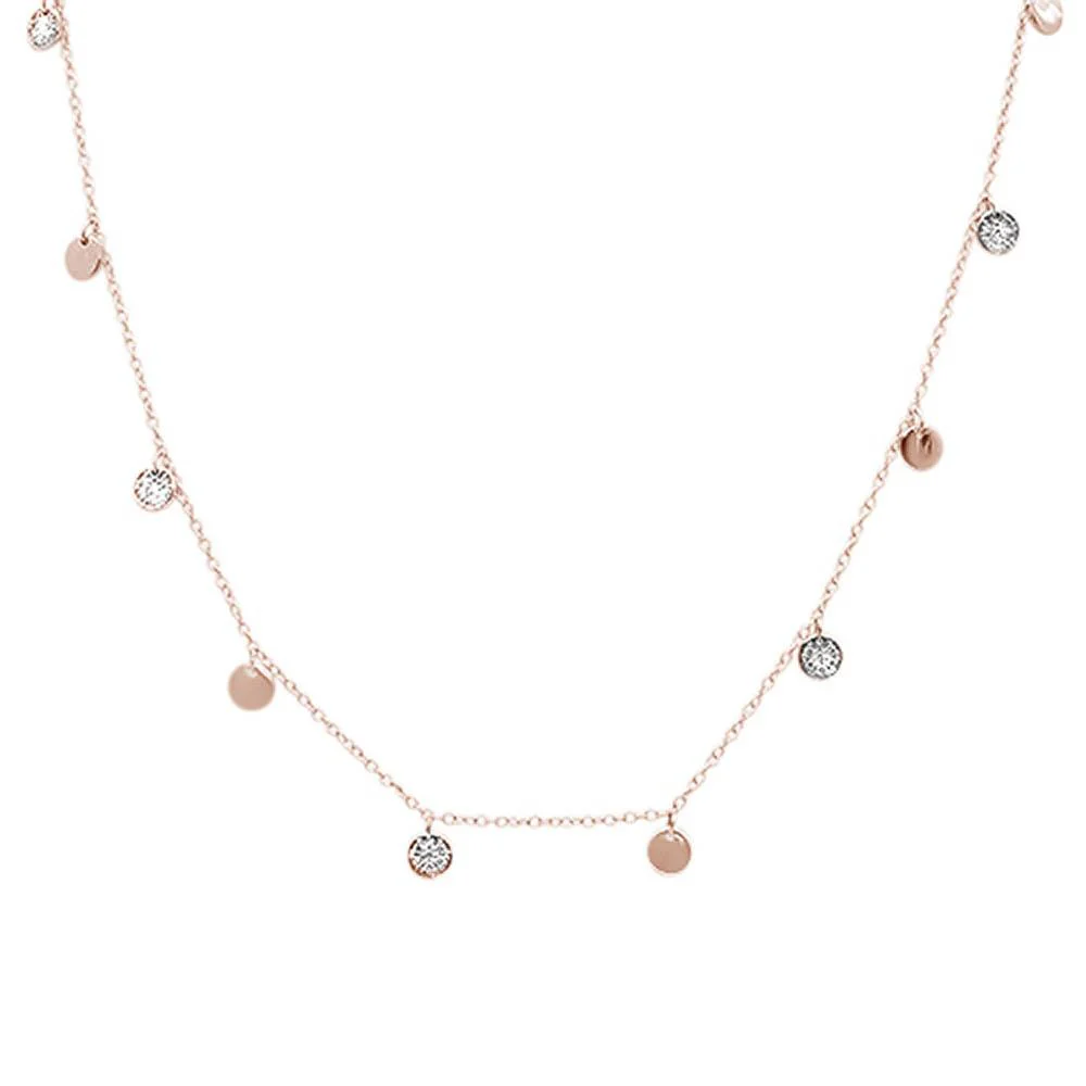 <span>DIAMOND CLOSEOUT! </span>.27ct G SI 14k Rose Gold Diamond Pendant Necklace 18" Long