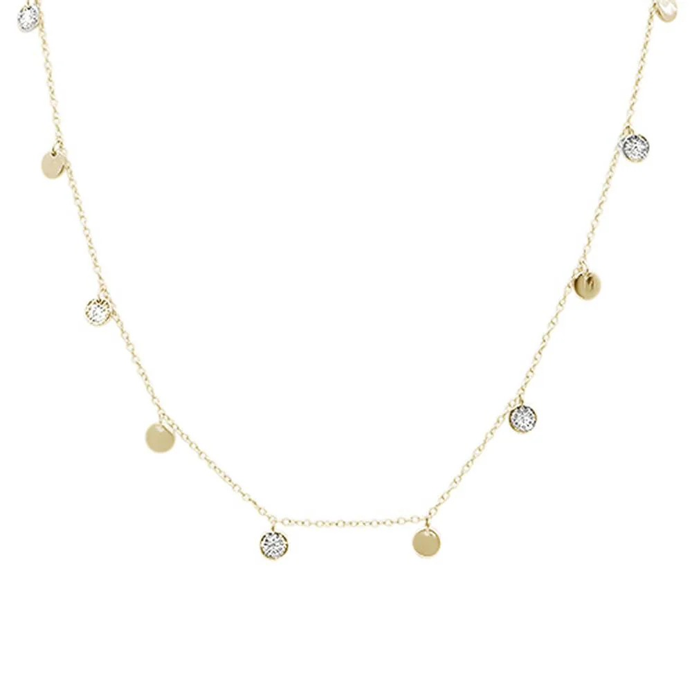 <span>DIAMOND CLOSEOUT! </span> .24ct G SI 14k Yellow Gold Diamond Pendant Necklace 18" Long