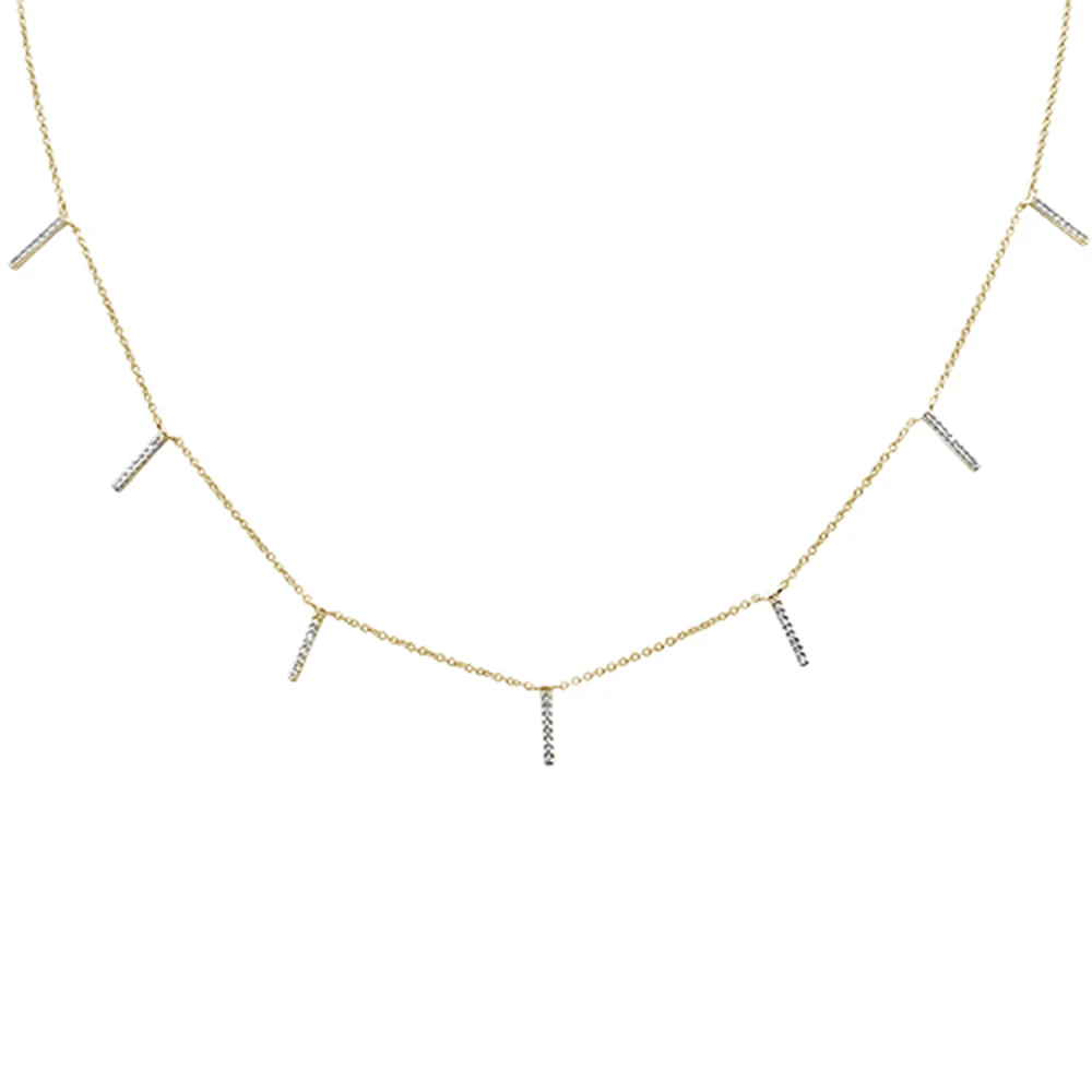 <span>DIAMOND CLOSEOUT! </span>.13ct 14kt Yellow Gold Trendy Diamond Charm Pendant Necklace 16"+2" Ext