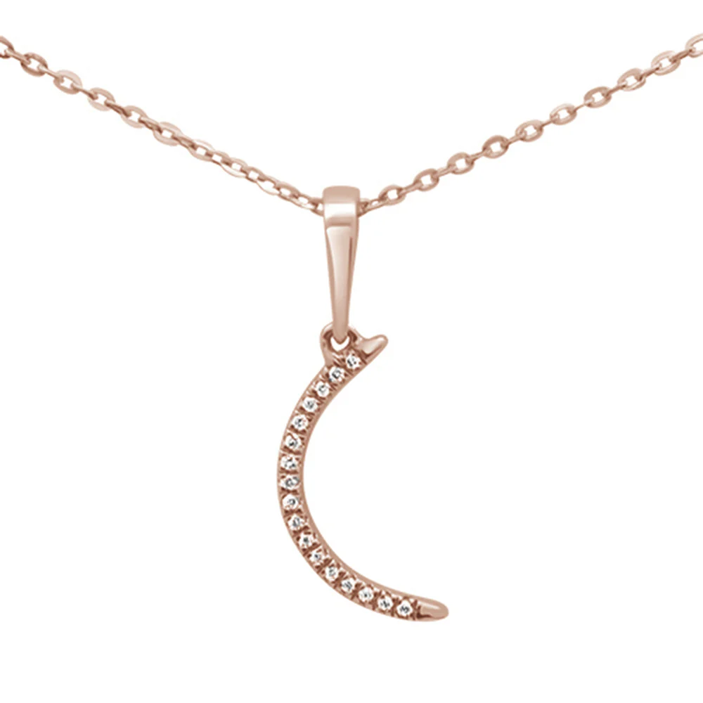 <span>DIAMOND CLOSEOUT! </span> .03ct 14KT Rose Gold Diamond Pendant Necklace 18"