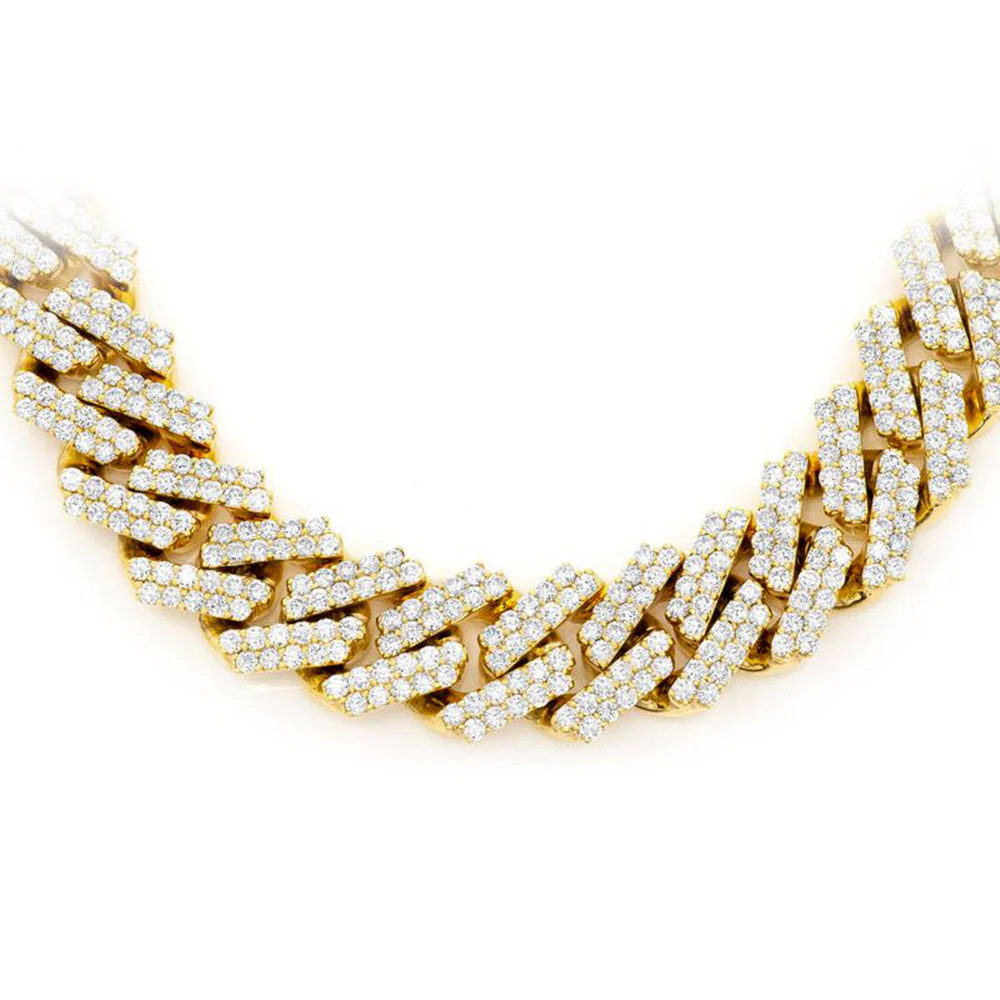 <span>DIAMOND CLOSEOUT! </span> 9MM 10.74ct 14k Yellow Gold Diamond Square Cuban Necklace 22" - Image 2