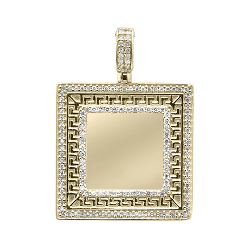 <span>DIAMOND CLOSEOUT! </span> .31CT G SI 14K Yellow Gold Diamond Micro Pave Iced Out Memory Charm Pendant