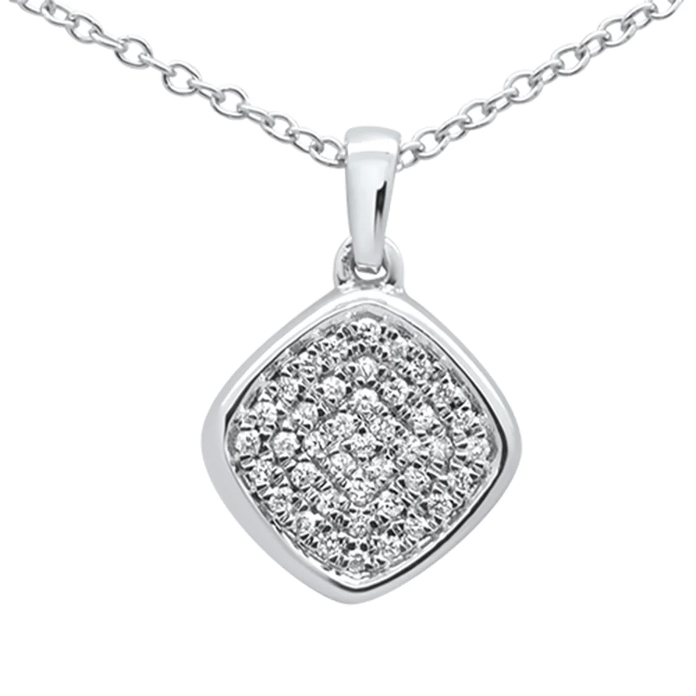 <span>DIAMOND CLOSEOUT! </span>.10ct G SI 10k White Gold Diamond Pendant Necklace 18"