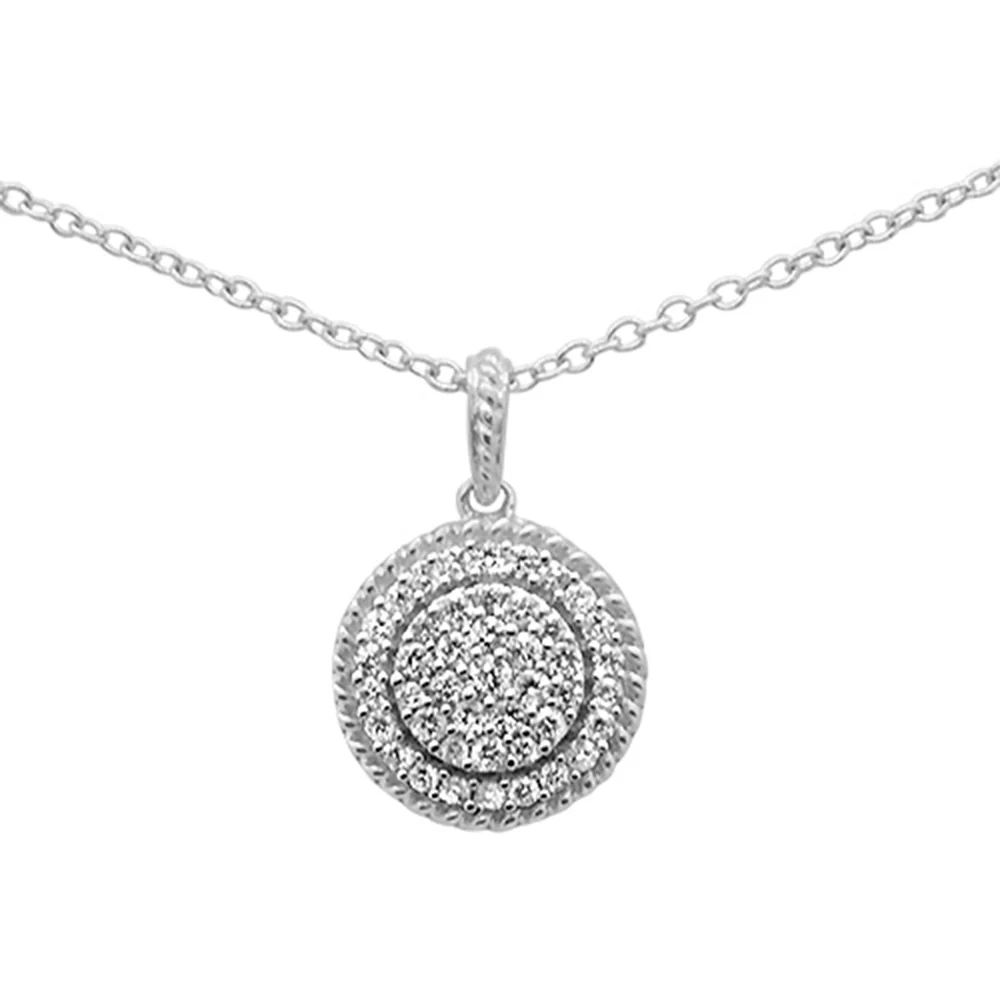 <span>DIAMOND CLOSEOUT! </span>.26ct F SI 10K White Gold Diamond Round Solitaire Pendant Necklace