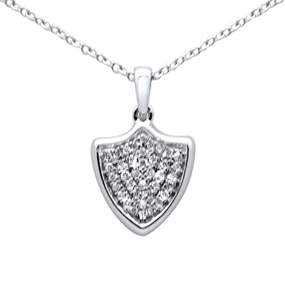 <span>DIAMOND CLOSEOUT! </span>.10ct F SI 10K White Gold Diamond Pendant Necklace 18" Chain