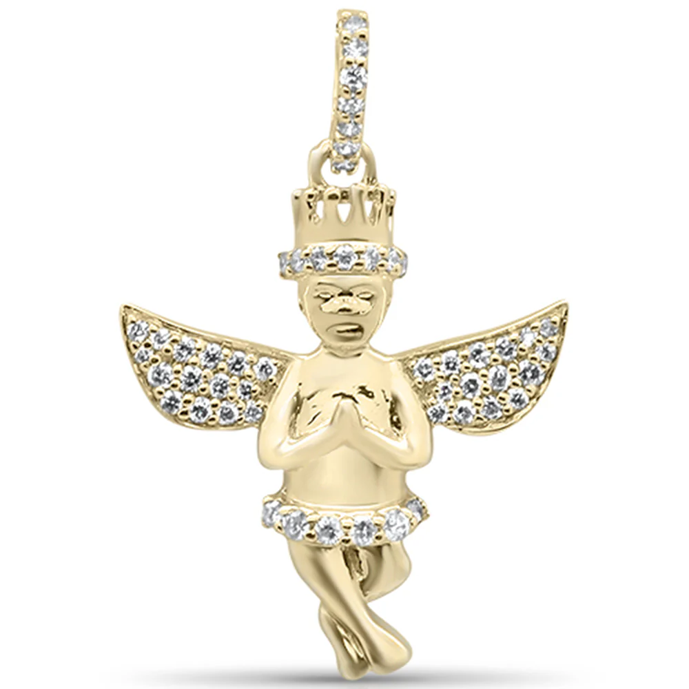 <span>DIAMOND CLOSEOUT! </span>.24ct G SI 14K Yellow Gold Diamond Angel Diamond Pendant