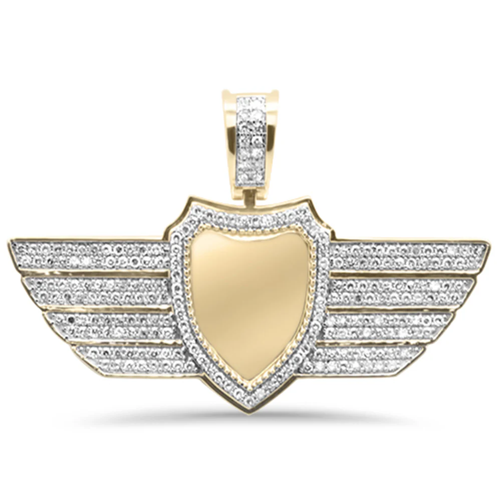 <span>DIAMOND CLOSEOUT! </span> 1.33ct F SI 10K Yellow Gold Diamond Hip Hop Iced Out Memory Pendant