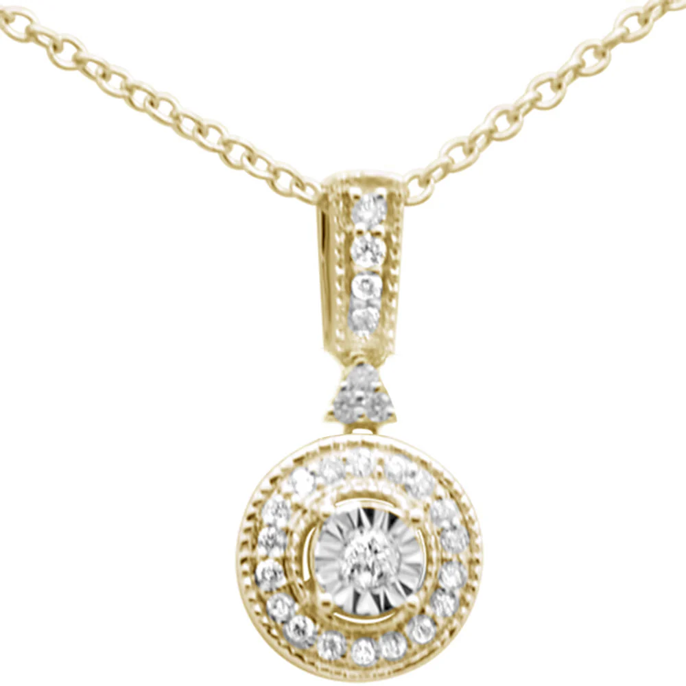 <span>DIAMOND CLOSEOUT! </span>.10ct G SI 10K Yellow Gold Diamond Pendant Necklace 18"