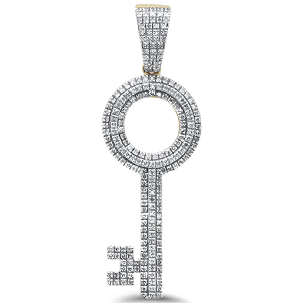 <span>DIAMOND CLOSEOUT! </span> .57ct G SI 10K Yellow Gold Diamond Iced Out Key Charm Pendant