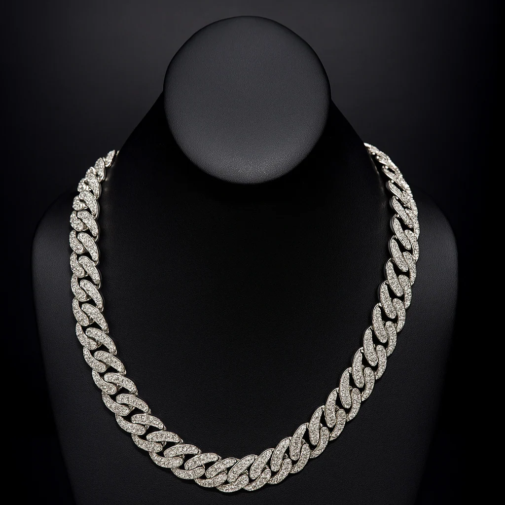 <span>DIAMOND CLOSEOUT! </span>18mm 37.0ct G SI 14K White Gold Diamond Cuban Link Chain 22" - Image 2
