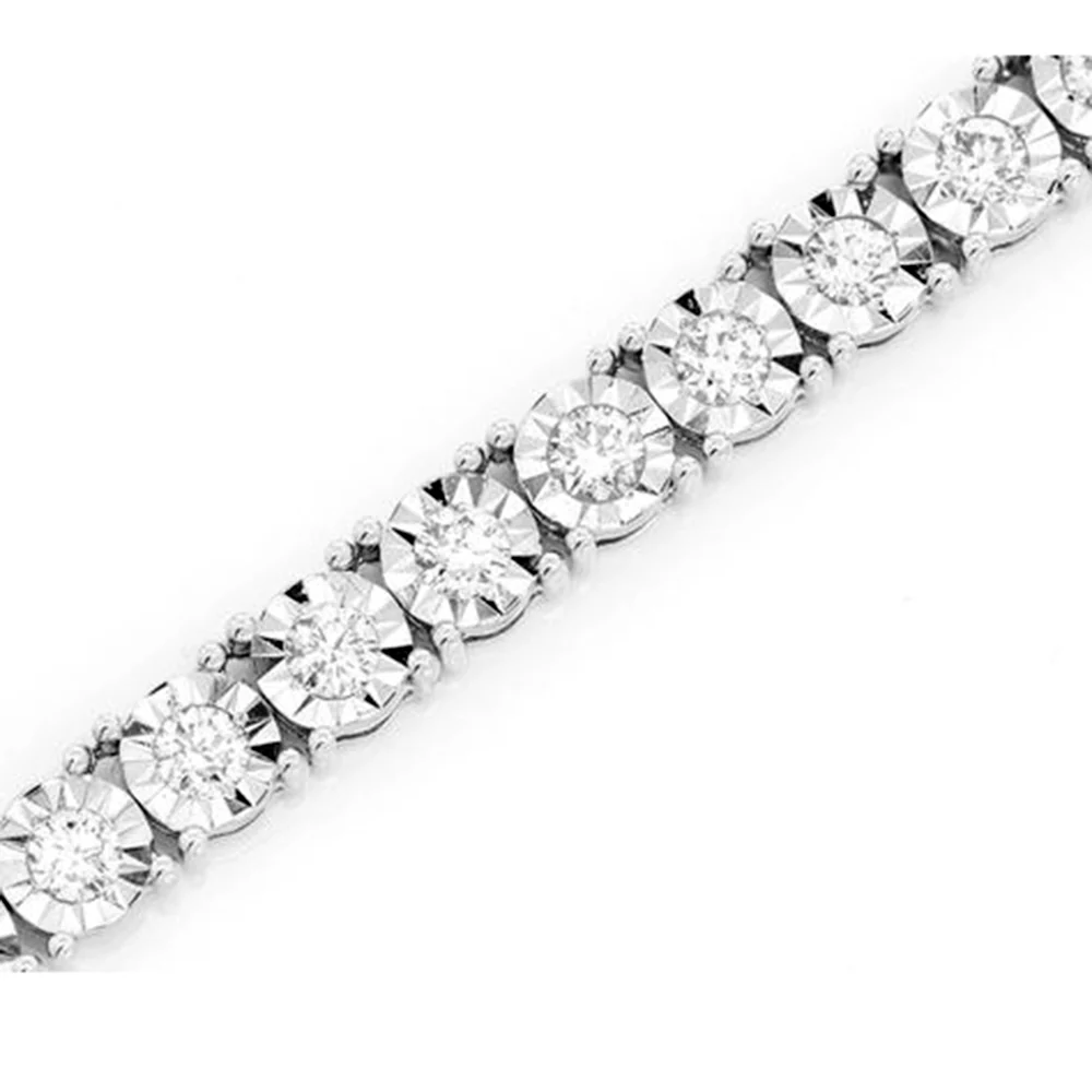 <span style="color:purple">SPECIAL!</span> 5.07ct 14K White Gold Tennis Miracle Illusion Necklace 22" - Image 3