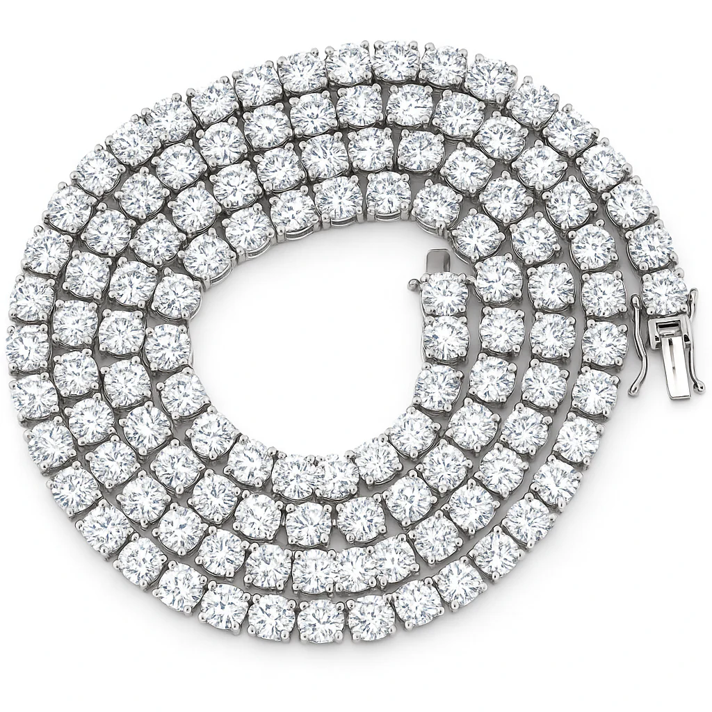 <span style="color:purple">SPECIAL!</span> 20.40ct G SI 14K White Gold Diamond Tennis Necklace 22" - Image 3
