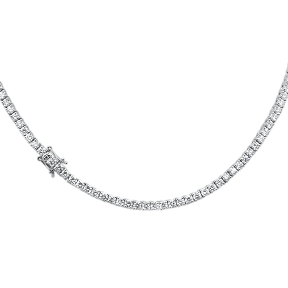 <span style="color:purple">SPECIAL!</span> 6.93ct G SI 14K White Gold Diamond Tennis Necklace 16" Long - Image 3