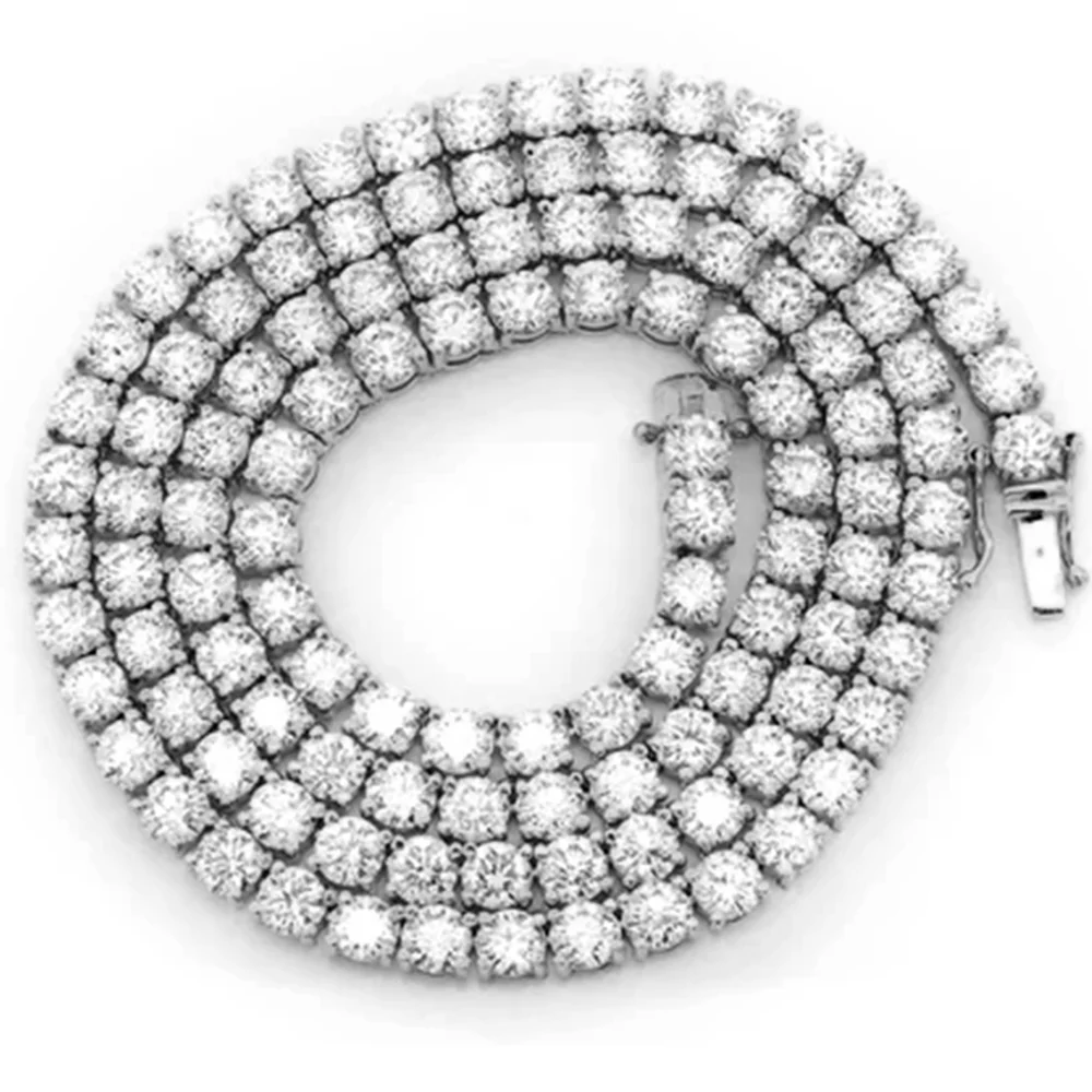 <span style="color:purple">SPECIAL!</span> 6.93ct G SI 14K White Gold Diamond Tennis Necklace 16" Long - Image 5