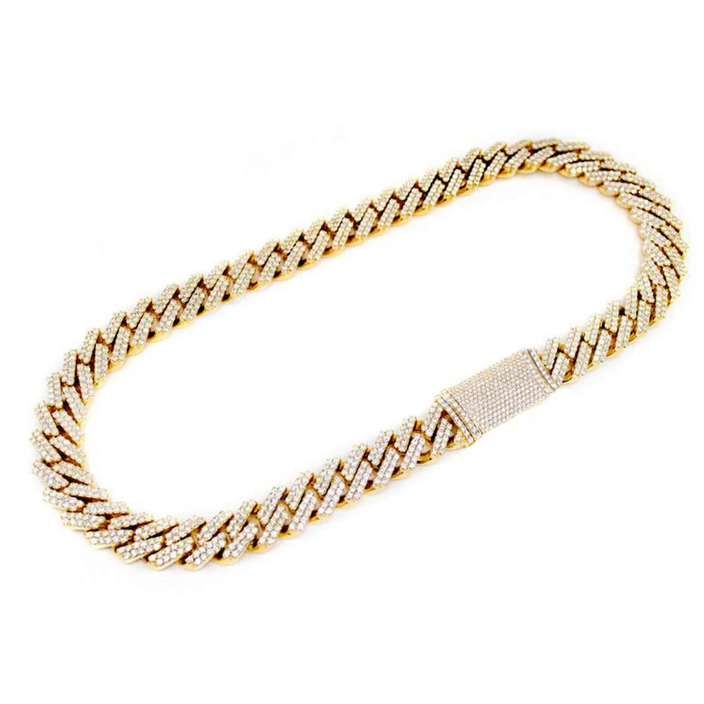 <span style="color:purple">SPECIAL!</span> 9MM 10.38ct 10KT Yellow Gold Diamond Square Cuban Link Necklace 22" - Image 3