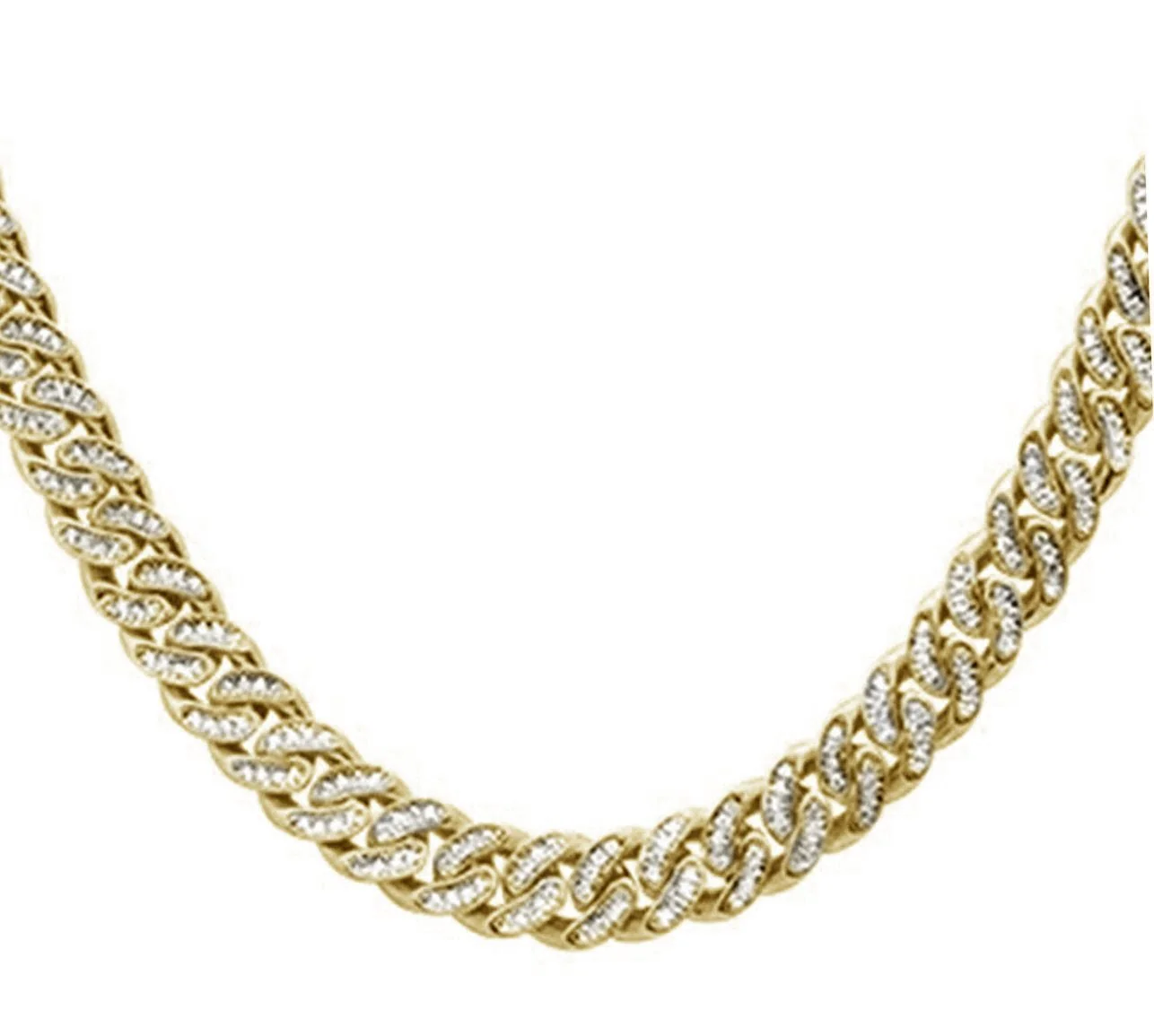 <span style="color:purple">SPECIAL!</span> 5mm 1.75ct G SI 14k Yellow Gold Diamond Round Cuban Necklace 22" - Image 2