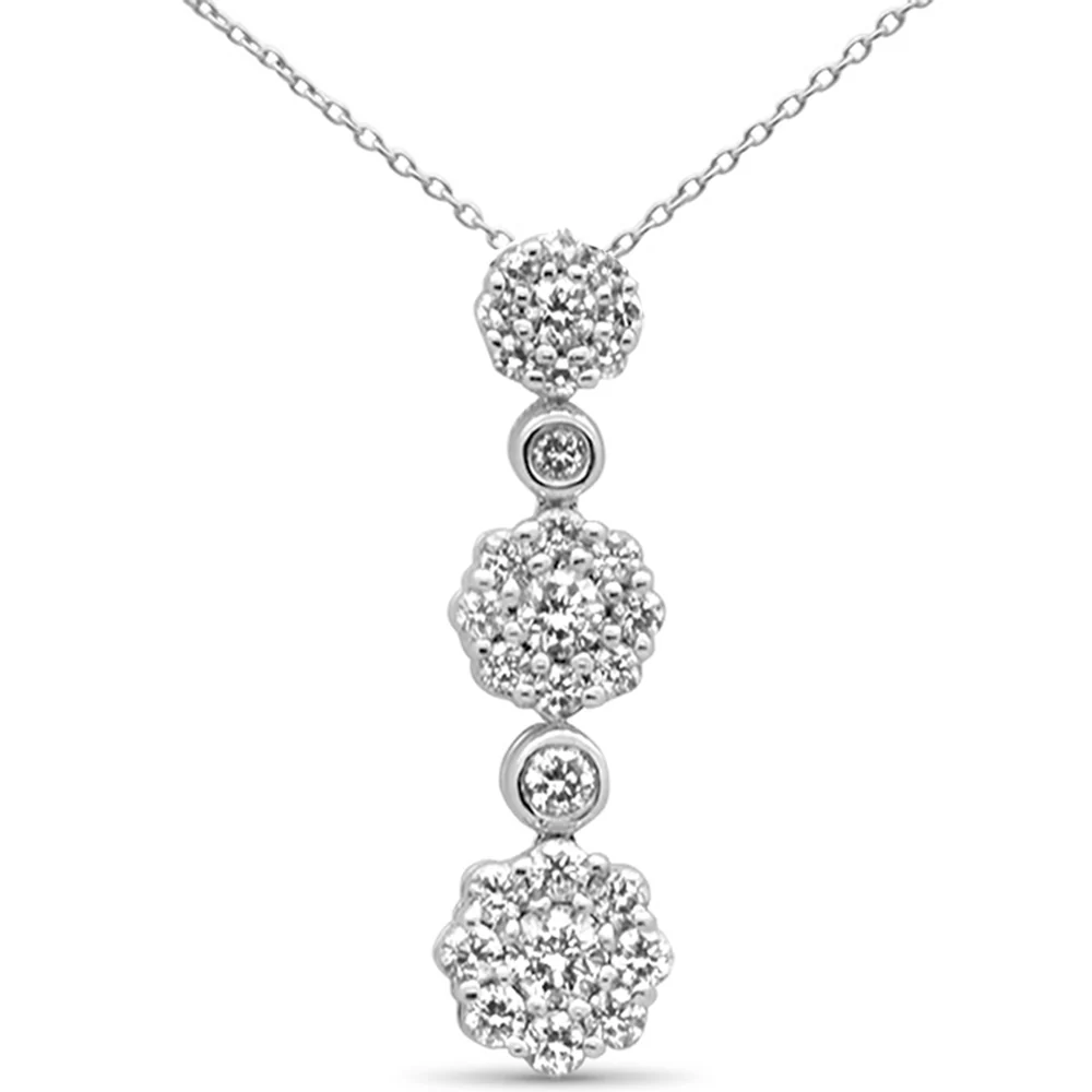 <span>DIAMOND CLOSEOUT! </span> .38ct G SI 14K White Gold Diamond Fashion Pendant 18" Long Chain Included